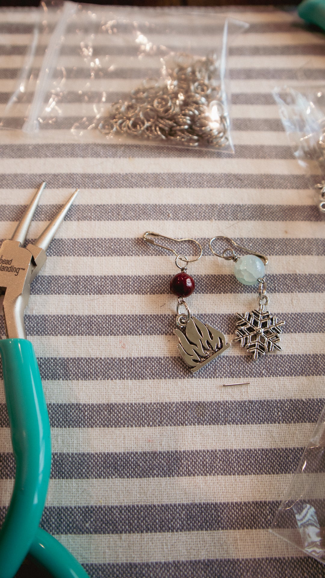 Fire and Ice Stitch Markers