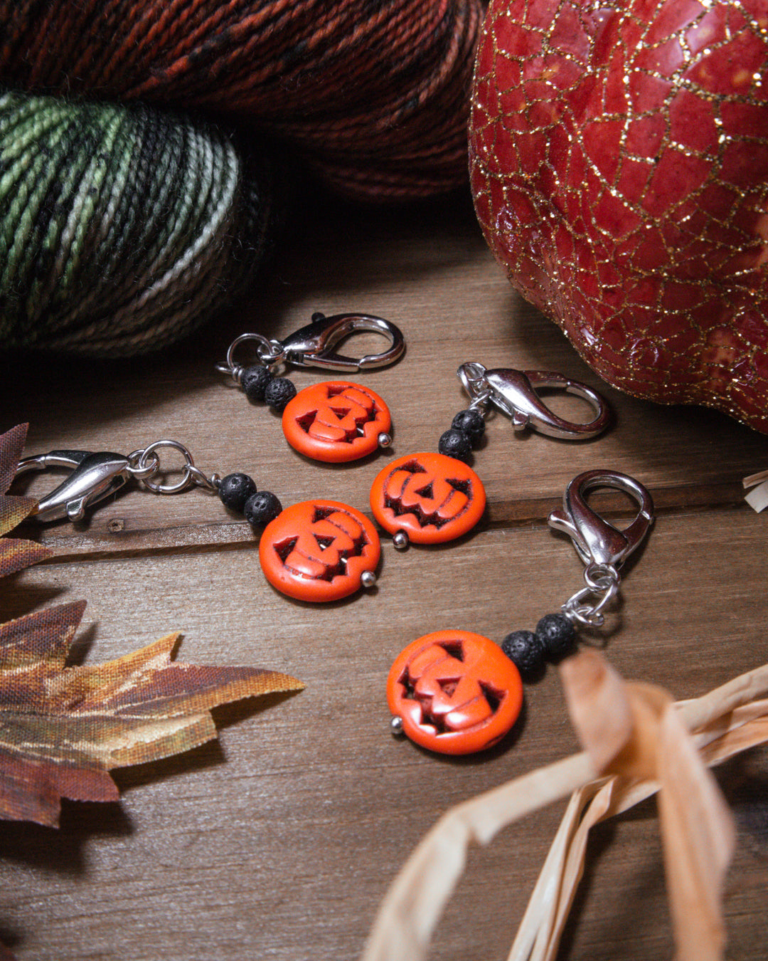 "Headless Horseman's Lantern" Stitch Marker