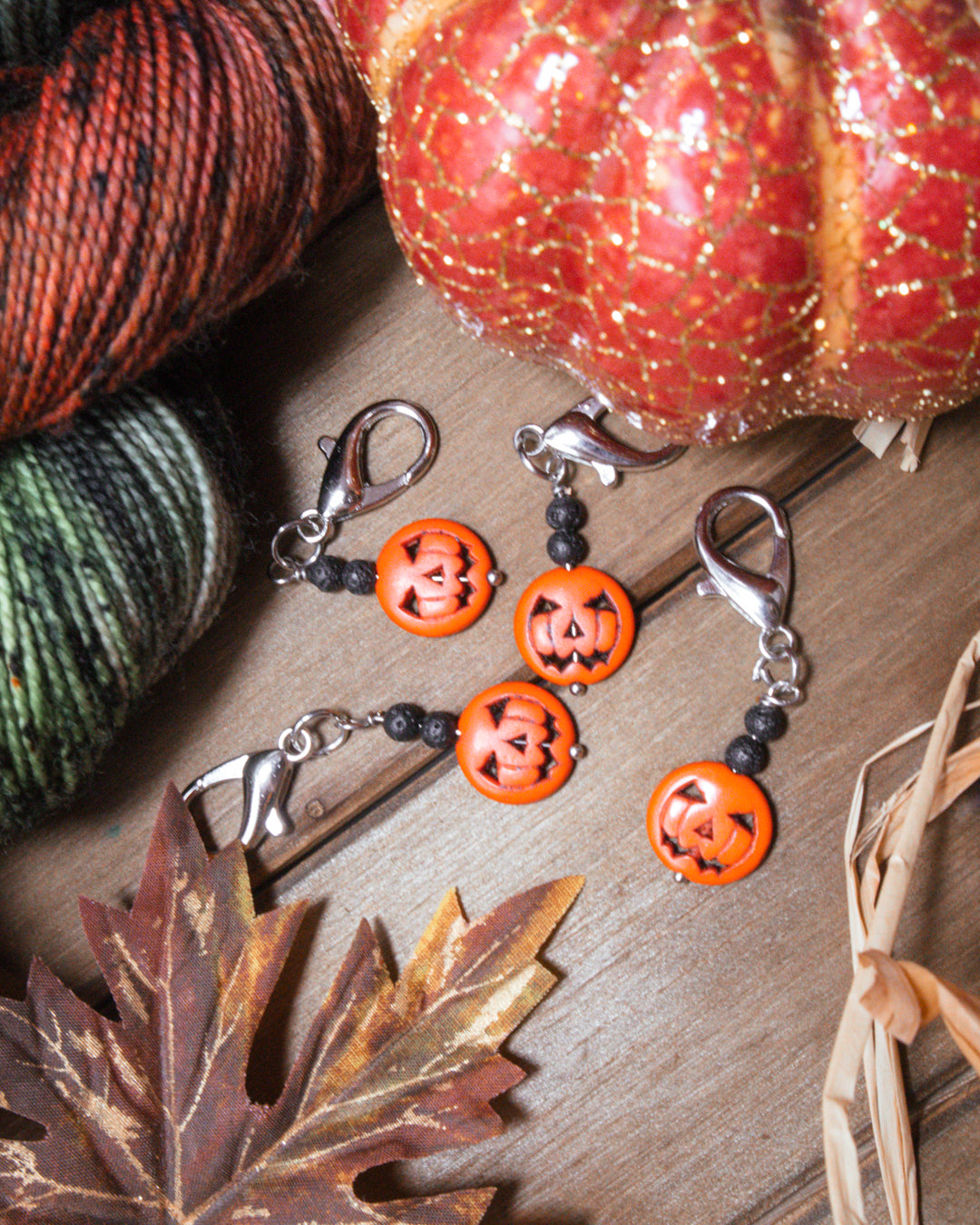 "Headless Horseman's Lantern" Stitch Marker