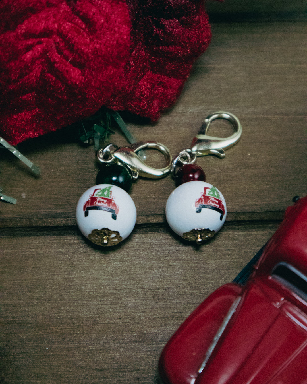 Red Truck Christmas Stitch Markers
