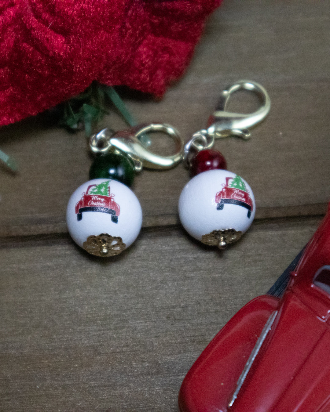 Red Truck Christmas Stitch Markers